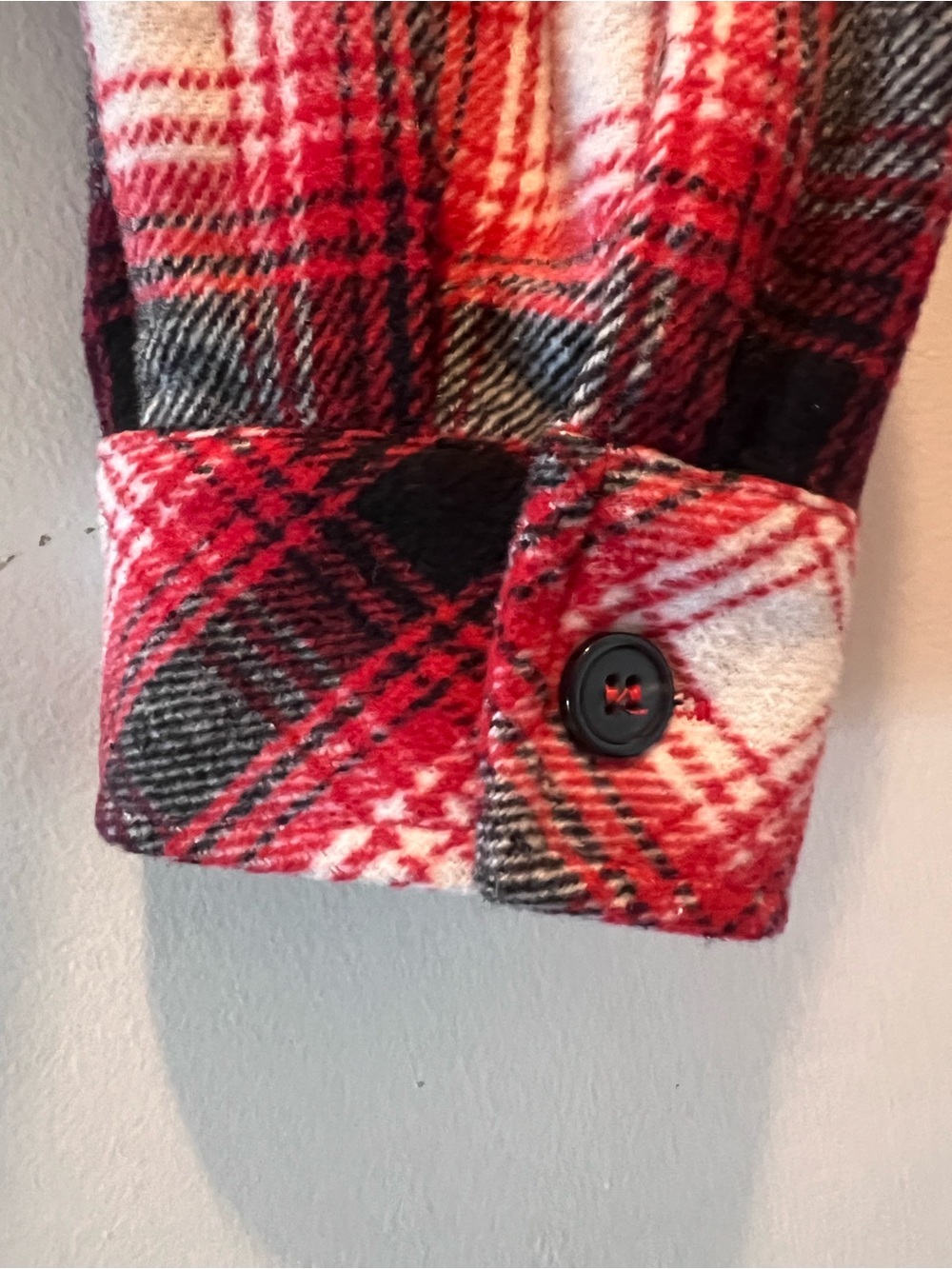 LAMARQUE Plaid Shacket Overshirt Red Black Flannel Jacket M - Picture 3 of 10